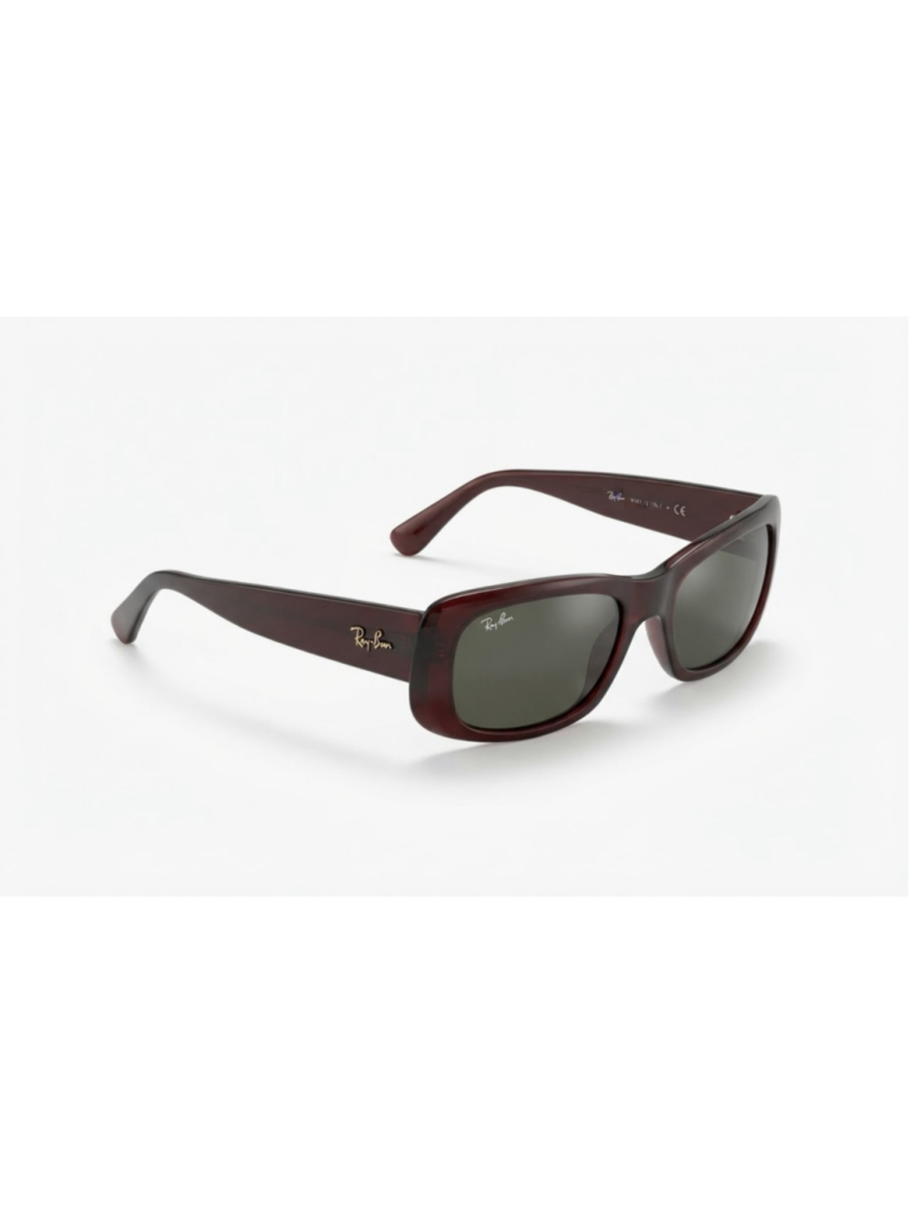 Vintage Ray-Ban RB4122 735/8G Burgundy Rectangle Y2K Sunglasses Frame 50-18-135